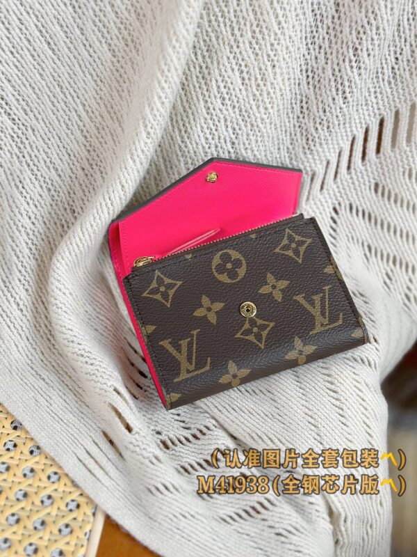 God Factory LV Wallet M41938 Rose Red & Leather Buckle Size 12 x 9.5 x 2.5 cm