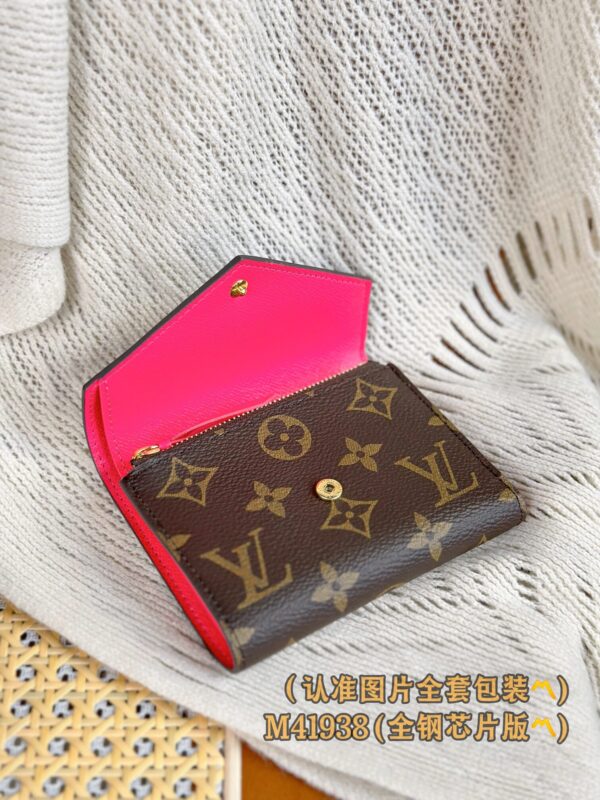 God Factory LV Wallet M41938 Rose Red & Steel Buckle 12 x 9.5 x 2.5 cm