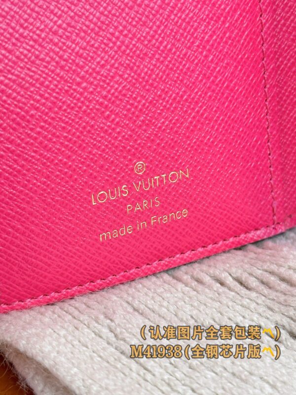 God Factory LV Wallet M41938 Rose Red & Steel Buckle 12 x 9.5 x 2.5 cm