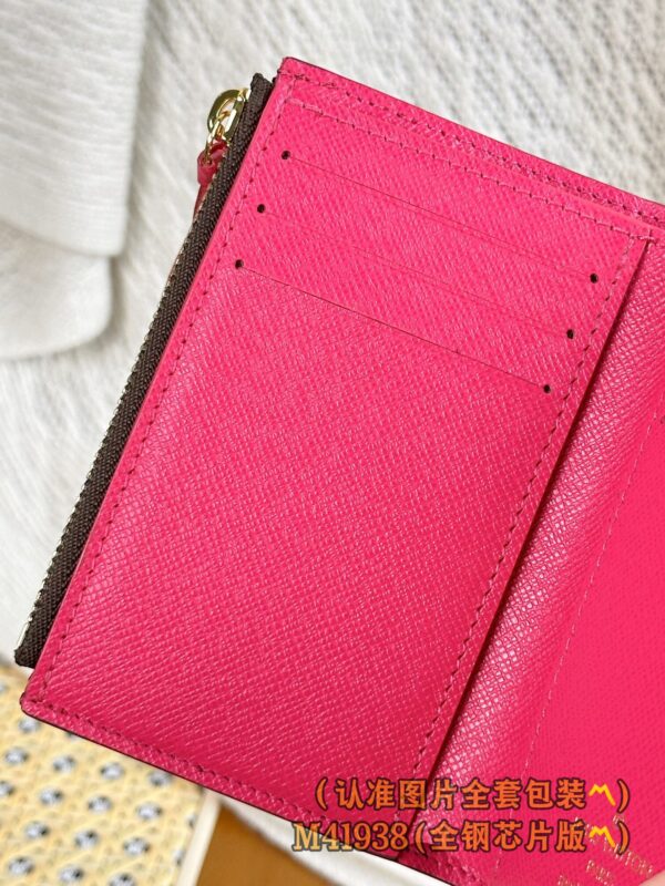 God Factory LV Wallet M41938 Rose Red & Steel Buckle 12 x 9.5 x 2.5 cm
