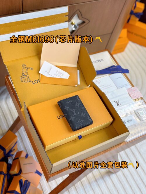 God Factory LV Wallet M61696 Black Flower Size 7.5 x 11 x 1 cm