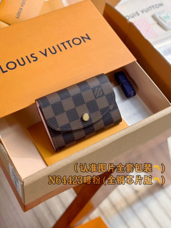God Factory LV Wallet N64423 Coffee Pink Size 11 x 8 x 2.5 cm
