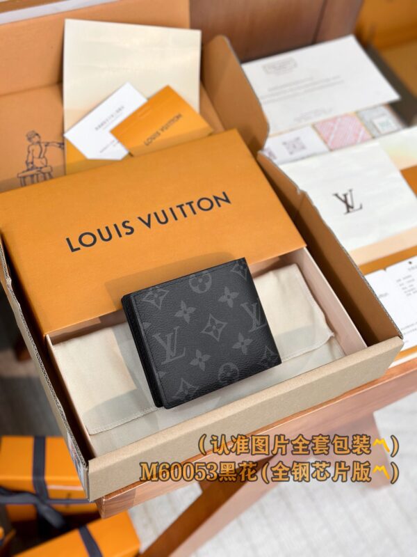 God Factory LV Wallet M60053 Black Flower Size 11.5 x 9.5 x 2 cm