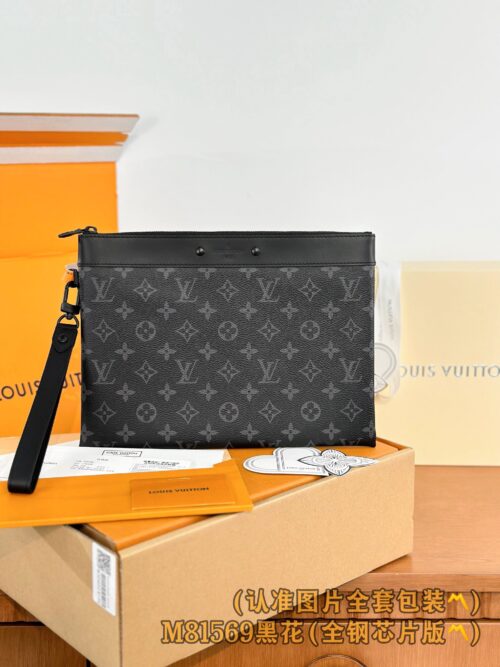 God Factory LV Wallet M81569 Pochette To-Go Black Flower Size 30 x 21.5 x 1 cm