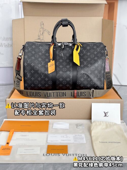 M45611 Small Size Keepall 45 Monogram Eclipse Size 45 x 27 x 20 cm