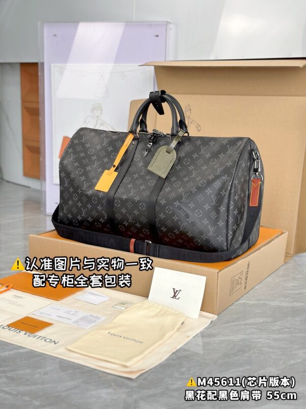 M45611 Large Size Keepall 55 Monogram Eclipse Size 55 x 31 x 24 cm