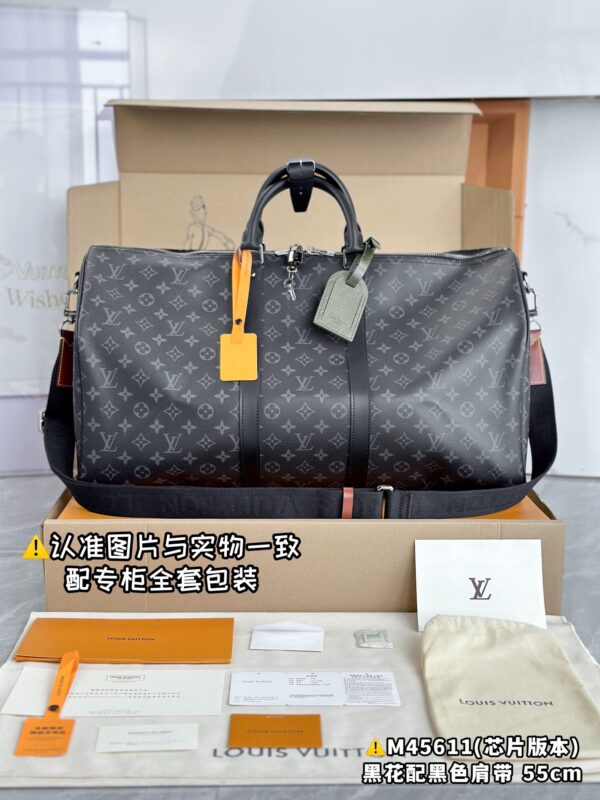 M45611 Large Size Keepall 55 Monogram Eclipse Size 55 x 31 x 24 cm