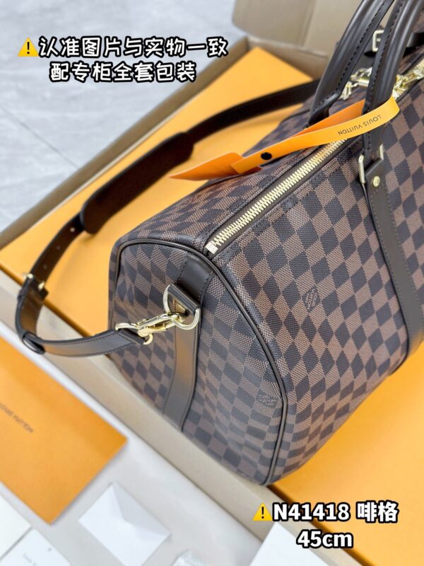 img_7770 N41418 Coffee Small KEEPALL BANDOULIÈRE 45 Size 45 x 27 x 20 cm