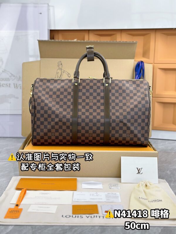 img_7781 N41418 Coffee Medium KEEPALL BANDOULIÈRE 50 Size 50 x 29 x 22 cm