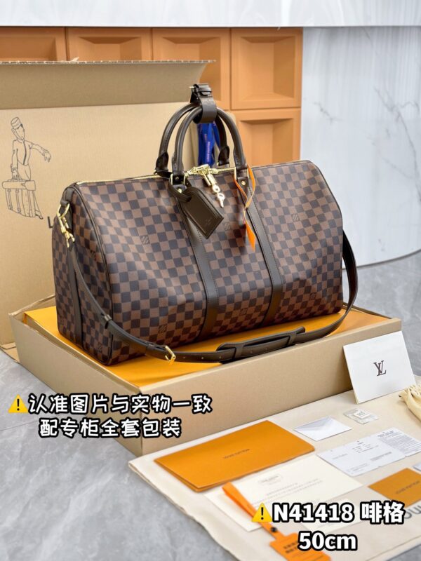 img_7782 N41418 Coffee Medium KEEPALL BANDOULIÈRE 50 Size 50 x 29 x 22 cm