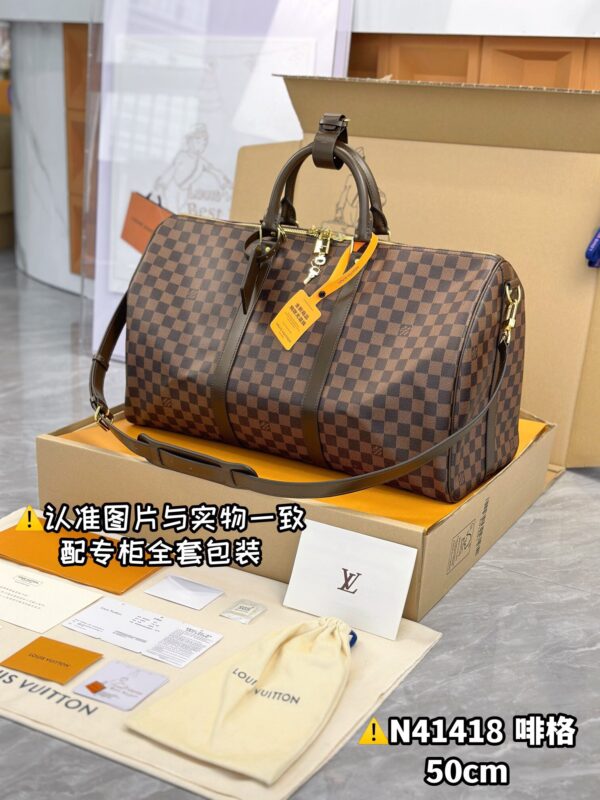 img_7783 N41418 Coffee Medium KEEPALL BANDOULIÈRE 50 Size 50 x 29 x 22 cm