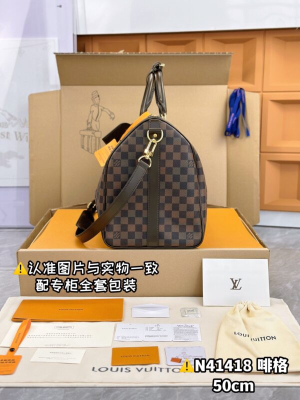 img_7784 N41418 Coffee Medium KEEPALL BANDOULIÈRE 50 Size 50 x 29 x 22 cm