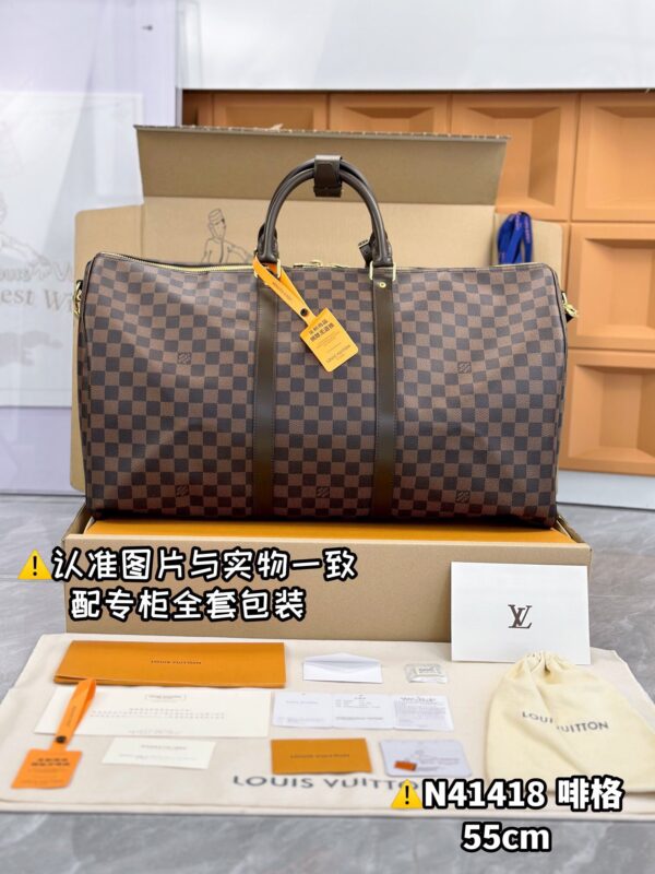 N41418 Coffee Large KEEPALL BANDOULIÈRE 55 Size 55 x 31 x 24 cm