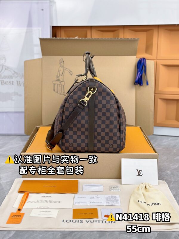 N41418 Coffee Large KEEPALL BANDOULIÈRE 55 Size 55 x 31 x 24 cm
