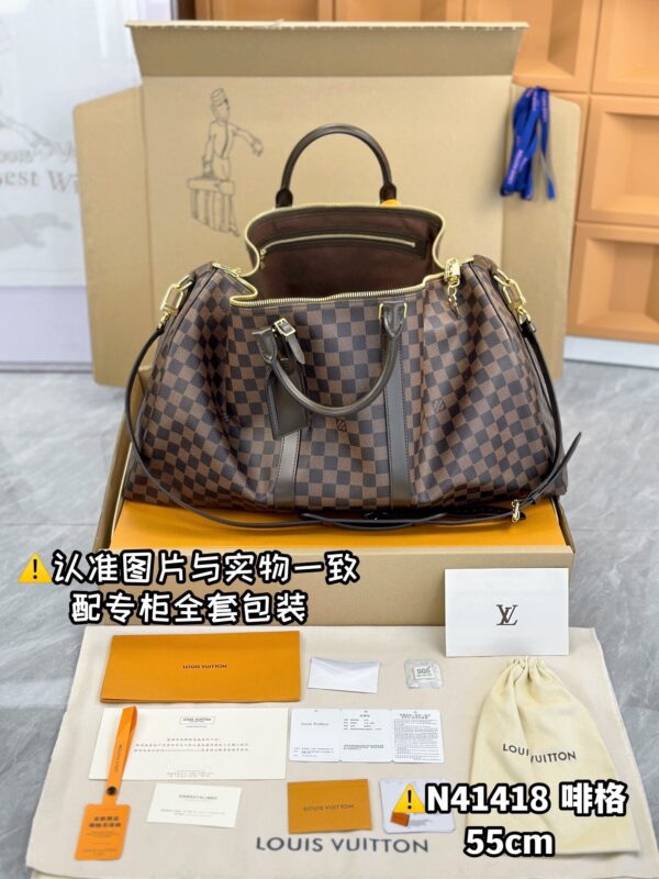 N41418 Coffee Large KEEPALL BANDOULIÈRE 55 Size 55 x 31 x 24 cm