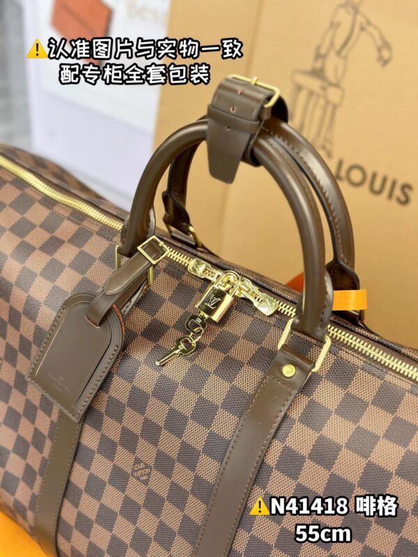 N41418 Coffee Large KEEPALL BANDOULIÈRE 55 Size 55 x 31 x 24 cm