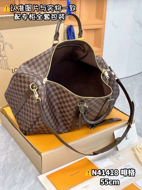 N41418 Coffee Large KEEPALL BANDOULIÈRE 55 Size 55 x 31 x 24 cm