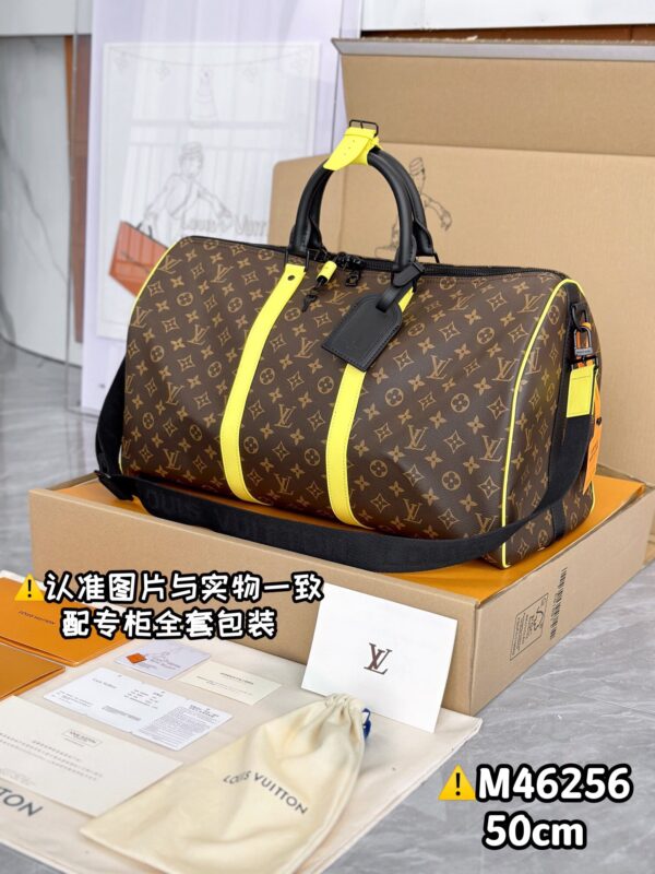 M46256 Keepall Bandoulière 50 Monogram Macassar Size 50 x 29 x 23 cm