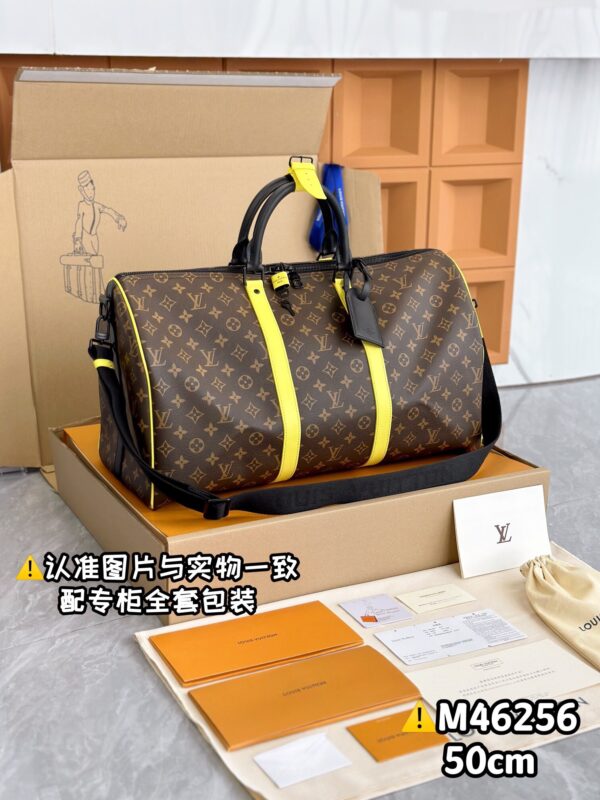 M46256 Keepall Bandoulière 50 Monogram Macassar Size 50 x 29 x 23 cm