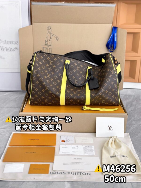 M46256 Keepall Bandoulière 50 Monogram Macassar Size 50 x 29 x 23 cm