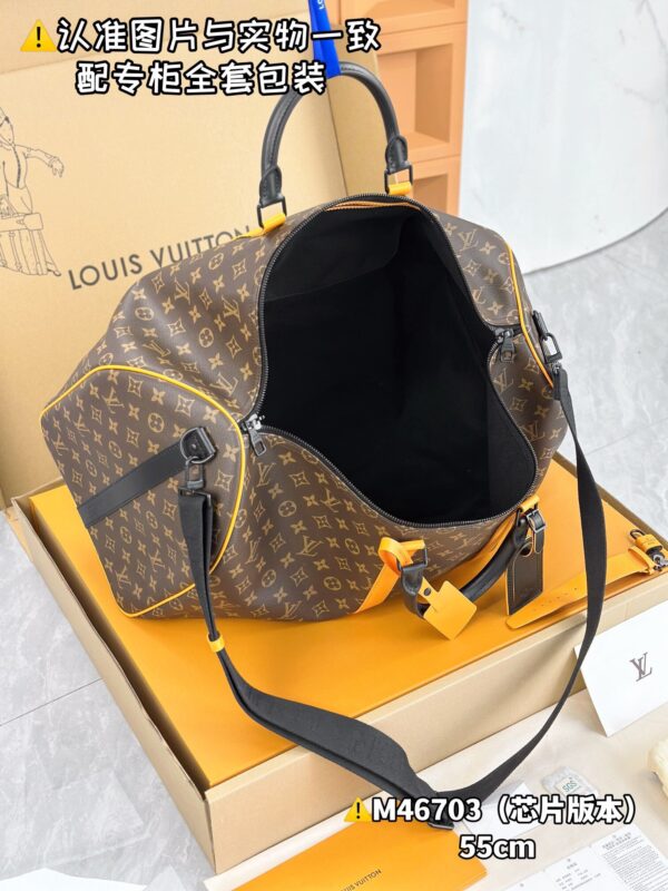 M46703 New Large KEEPALL BANDOULIÈRE 55 Monogram Macassar 55 x 31 x 26 cm