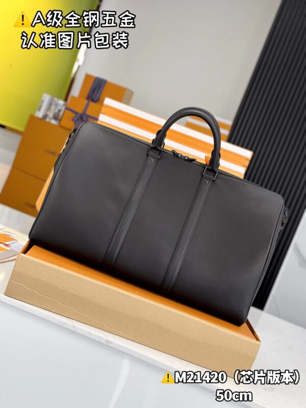 M21420 Full Leather Large KEEPALL BANDOULIÈRE 50 Aerogram Size 50 x 29 x 23 cm