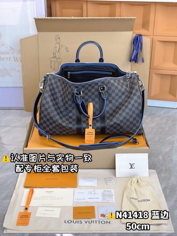 N41418 Medium KEEPALL BANDOULIÈRE 50 Monogram Eclipse Size 50 x 29 x 22 cm