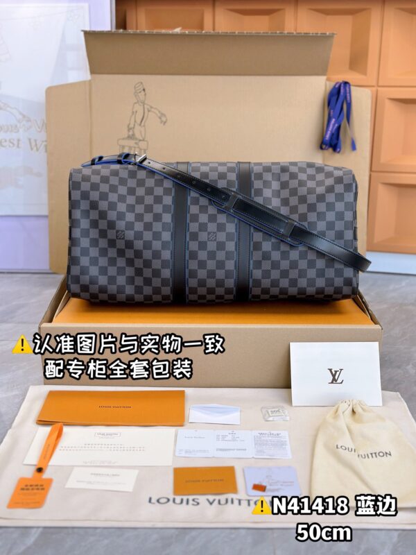 N41418 Medium KEEPALL BANDOULIÈRE 50 Monogram Eclipse Size 50 x 29 x 22 cm