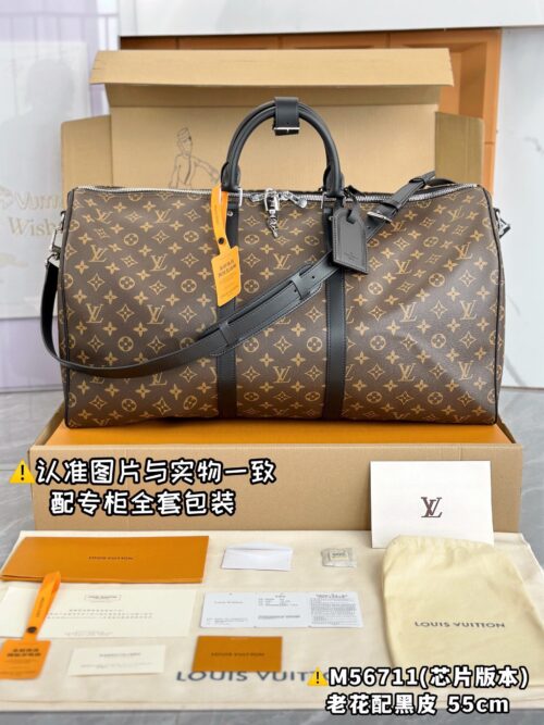 M56711 Large KEEPALL BANDOULIÈRE 55 Monogram Eclipse Size 55 x 31 x 24 cm