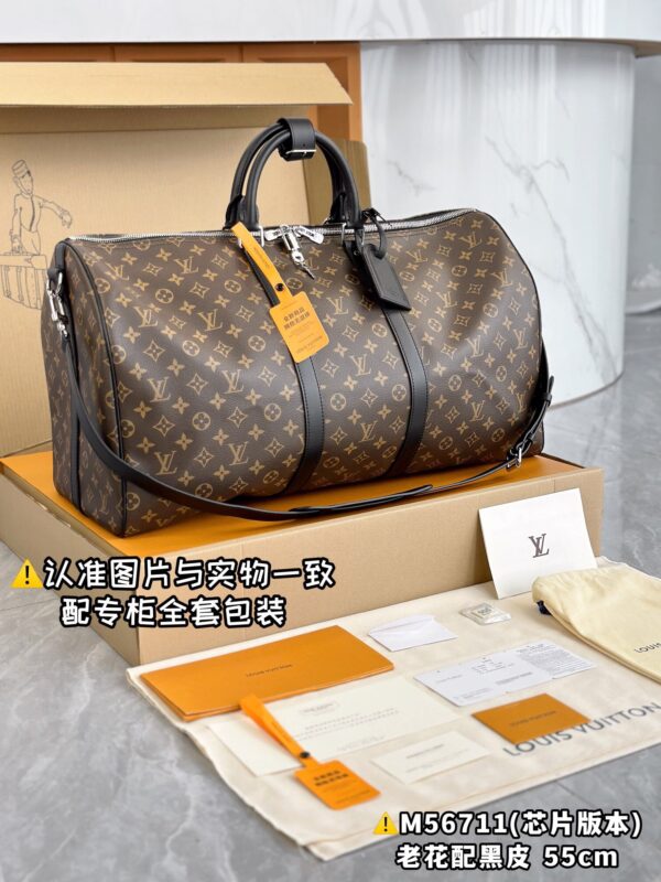 M56711 Large KEEPALL BANDOULIÈRE 55 Monogram Eclipse Size 55 x 31 x 24 cm