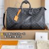 M40569 Medium KEEPALL BANDOULIÈRE 50 Black Monogram Size 50 x 29 x 22 cm