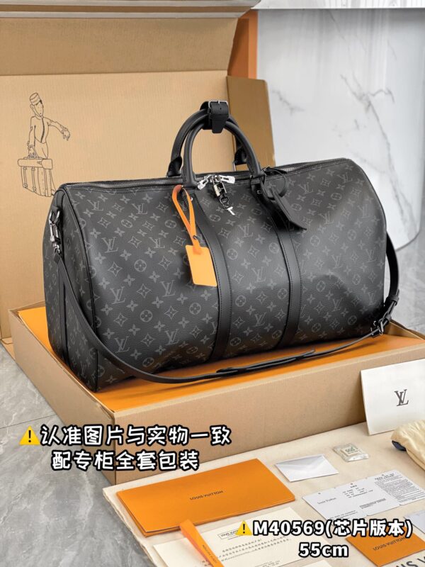M40569 Large KEEPALL BANDOULIÈRE 55 Black Monogram Size 55 x 31 x 24 cm