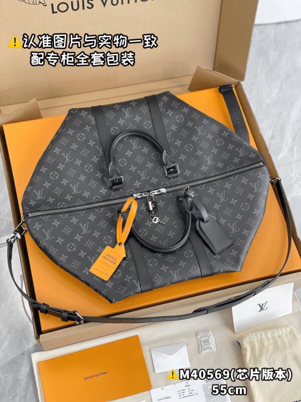 M40569 Large KEEPALL BANDOULIÈRE 55 Black Monogram Size 55 x 31 x 24 cm