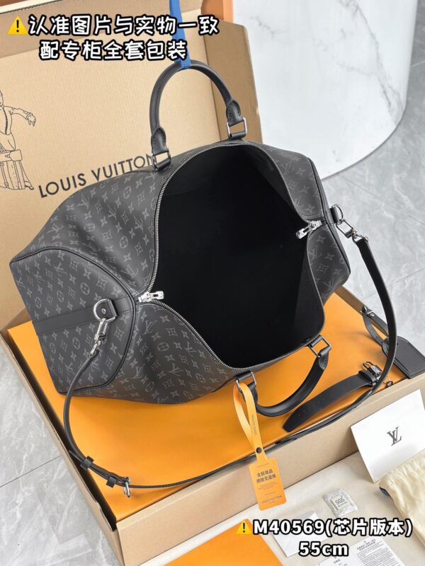 M40569 Large KEEPALL BANDOULIÈRE 55 Black Monogram Size 55 x 31 x 24 cm