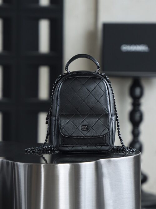 God Factory Yupoo 24C Mini Backpack HAAS Leather Black Size 18*13*9 cm