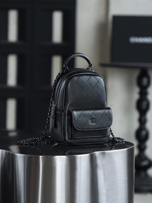 img_2553 God Factory Yupoo 24C Mini Backpack HAAS Leather Black Size 18*13*9 cm