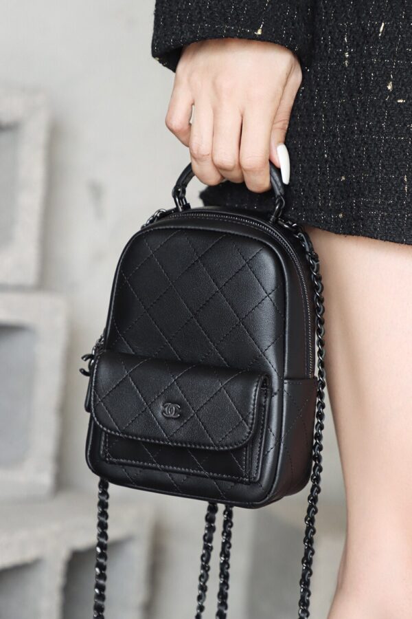 img_2569 God Factory Yupoo 24C Mini Backpack HAAS Leather Black Size 18*13*9 cm