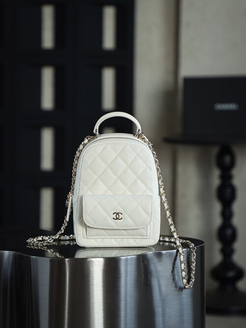 God Factory Yupoo 24C Mini Backpack HAAS Leather White Size 18*13*9 cm