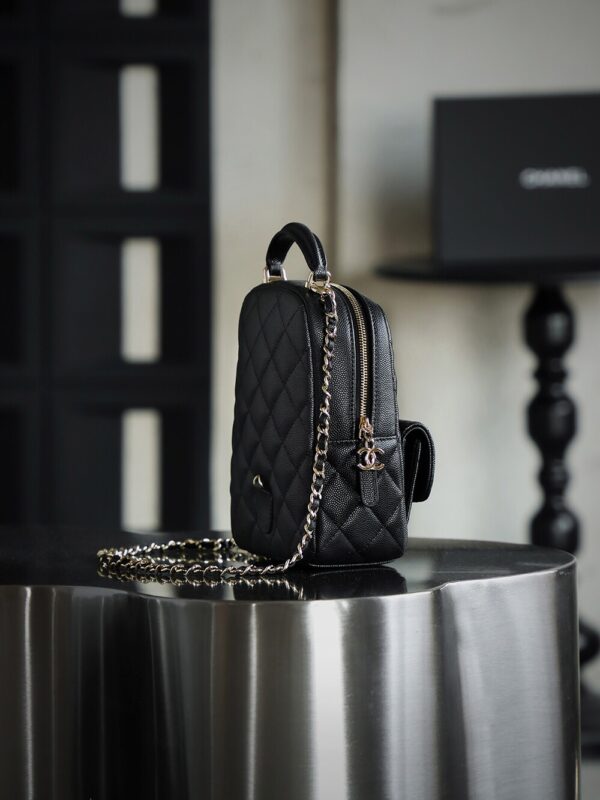 God Factory Yupoo 24C Mini Backpack HAAS Leather Black / Silver Hardware Size 18*13*9 cm
