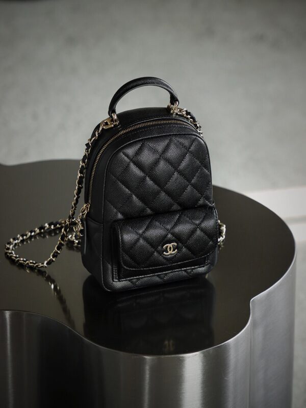 God Factory Yupoo 24C Mini Backpack HAAS Leather Black / Silver Hardware Size 18*13*9 cm