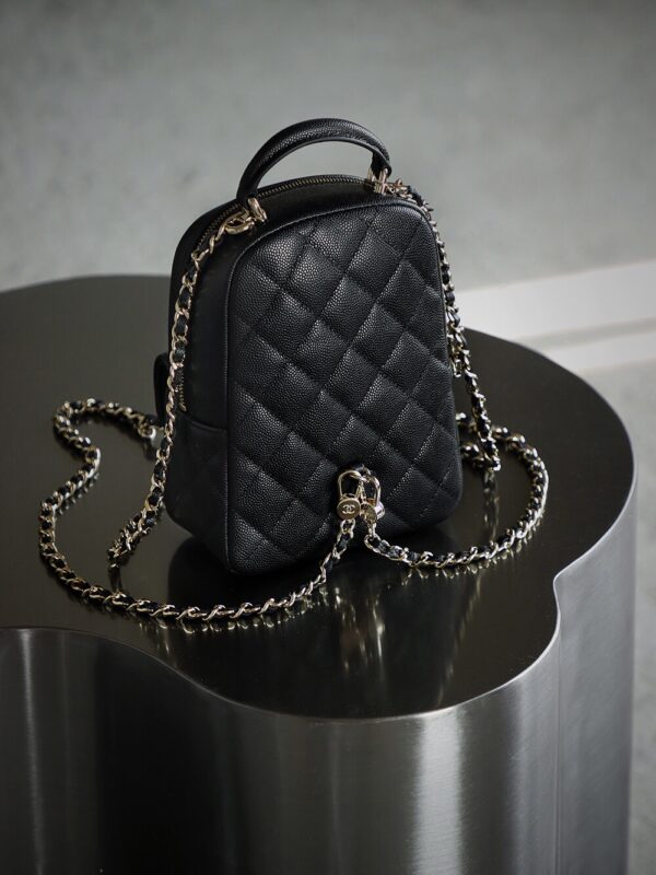 God Factory Yupoo 24C Mini Backpack HAAS Leather Black / Silver Hardware Size 18*13*9 cm