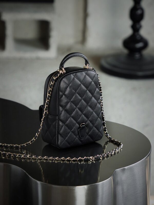 God Factory Yupoo 24C Mini Backpack HAAS Leather Black / Silver Hardware Size 18*13*9 cm