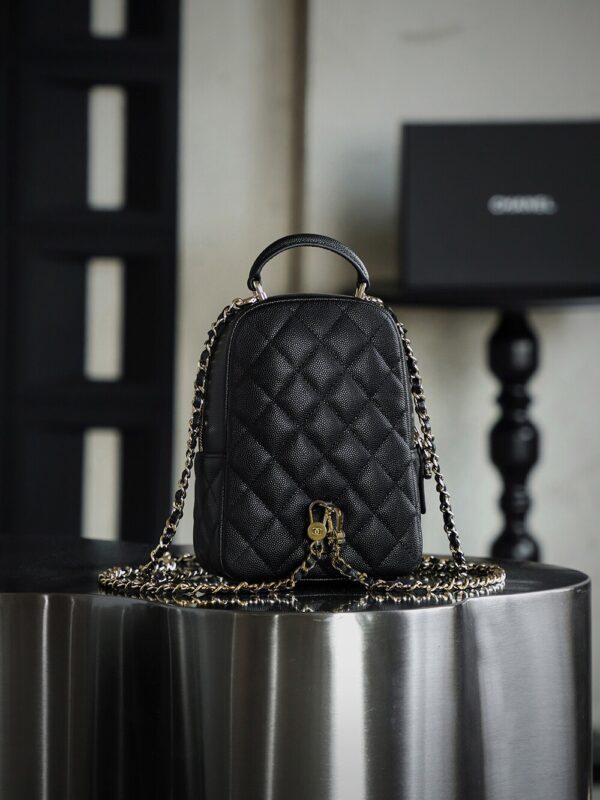 God Factory Yupoo 24C Mini Backpack HAAS Leather Black / Silver Hardware Size 18*13*9 cm