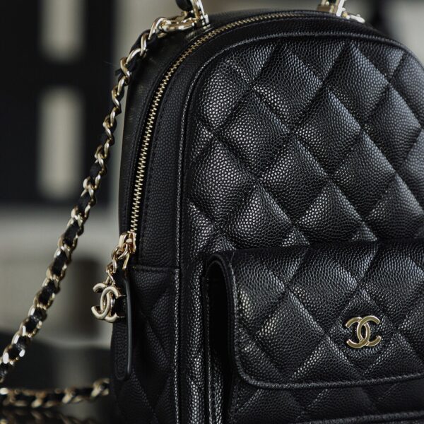 God Factory Yupoo 24C Mini Backpack HAAS Leather Black / Silver Hardware Size 18*13*9 cm