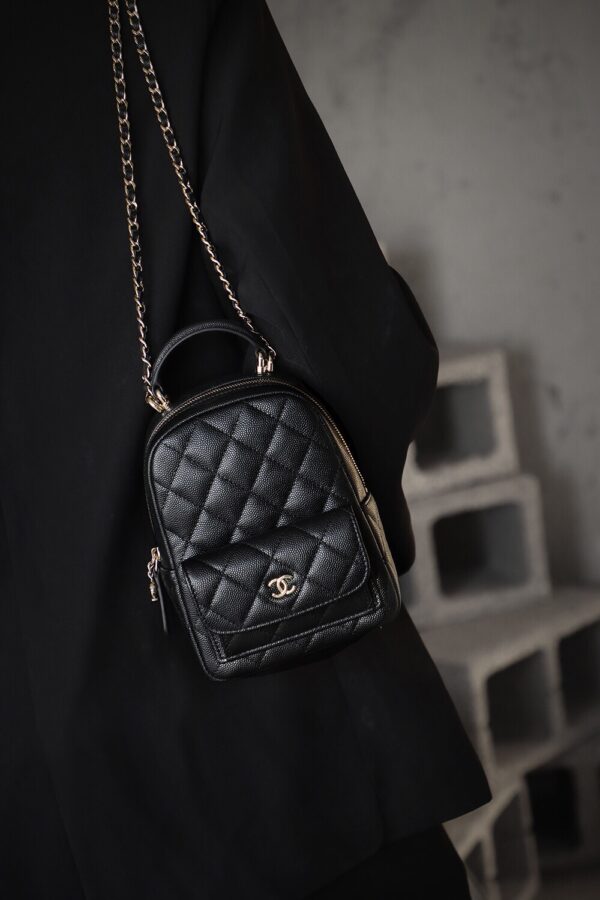 God Factory Yupoo 24C Mini Backpack HAAS Leather Black / Silver Hardware Size 18*13*9 cm