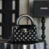 God Factory Chanel 25C Kelly Bags 24K Retro Hardware / Black Bonaudo Leather Size 8.3*12.5*4 cm