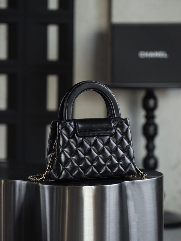 God Factory Chanel 25C Kelly Bags 24K Retro Hardware / Black Bonaudo Leather Size 8.3*12.5*4 cm