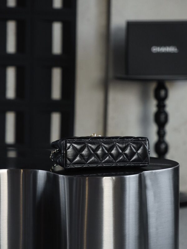 God Factory Chanel 25C Kelly Bags 24K Retro Hardware / Black Bonaudo Leather Size 8.3*12.5*4 cm