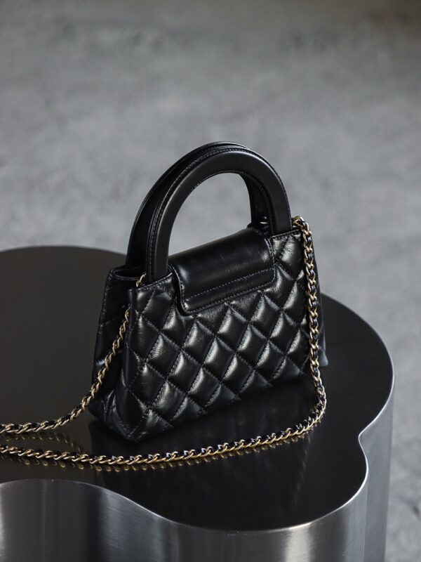 God Factory Chanel 25C Kelly Bags 24K Retro Hardware / Black Bonaudo Leather Size 8.3*12.5*4 cm