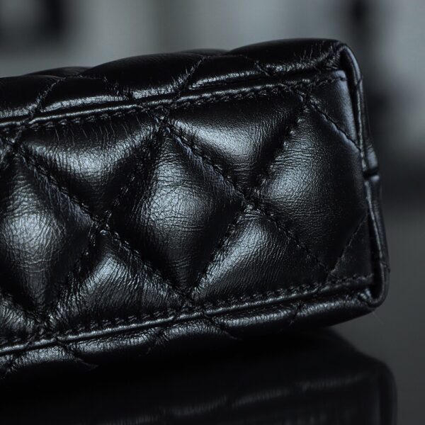 God Factory Chanel 25C Kelly Bags 24K Retro Hardware / Black Bonaudo Leather Size 8.3*12.5*4 cm